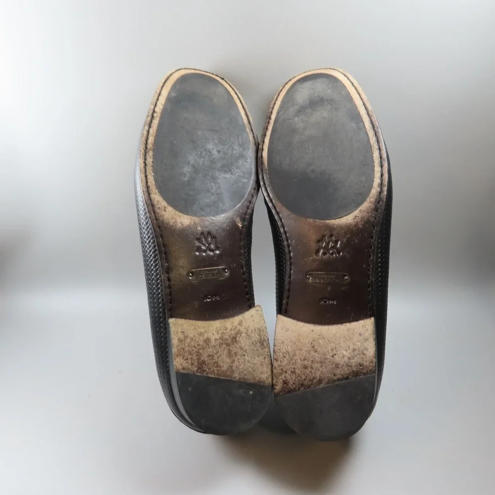 Mezlan Vesta Ostrich Leg and‎ Woven Calfskin Moc Toe Bit Strap Loafers Black 10